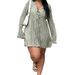 Women's Clothing Plus Size Dress Temperament Slim Lace Skirt Flared Long Sleeved Solid Color Dress_ecoleips.com
