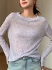K Soft Nuo Sweater Hollow Knitted Sweater Premium Loose Top Round Neck Hoodie Fashion Single Item Sunscreen_ecoleips.com