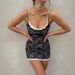 Women's Clothing Women's Black White Color Block Lace Two Piece Slip Dress With Lace Trim For Formal & Casual For Women_ecoleips.com