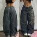 Women's Clothing Loose Denim Embroidery Hip Hop Casual Jeans High Street High Waist Hip Hop_ecoleips.com