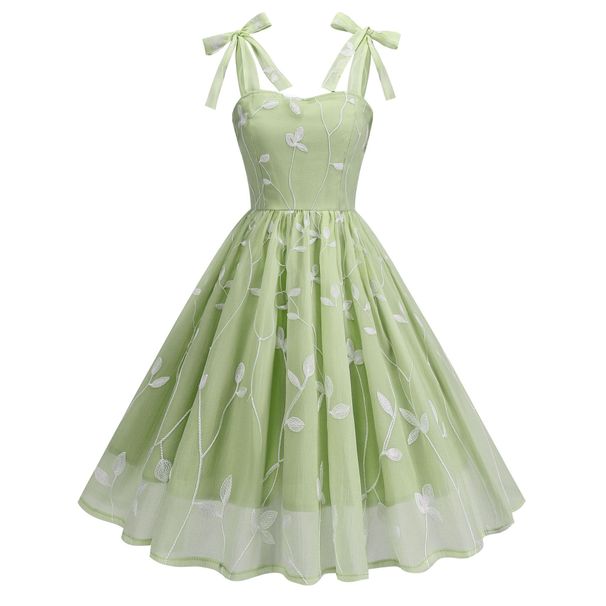 European And American Style Embroidered Suspender Cocktail Dress for Women Elegant Cocktail Wear_ecoleips.com
