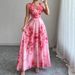 Bohemian Beach Maxi Dress – Floral Print, Wrap Waist & Lightweight Polyester For Summer Vacations & Boho Chic Style_ecoleips.com