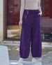 Women's Slimming Elastic Waist Casual Pants Purple Loose Fitting Versatile Comfortable Bottoms_ecoleips.com