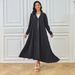 2024 Summer New Dubai Middle Eastern Muslim Abaya Women's Cardigan Pleated Dress_ecoleips.com