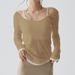 K Loose Casual Yoga Gown Cover With Contrasting Colors At The Hem, Lightweight And Breathable, Sexy Backless Long Sleeved Sports Cover. No Underwear_ecoleips.com