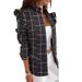 Women's Ruffled Long Sleeve Blazer Autumn Winter Zipper Printed Trendy Casual Elegant Slim Fit Blazer Top In Brown Gray_ecoleips.com