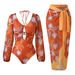 Long Sleeve Rash Guard Swimsuit – Tropical Floral Print UV Protection One-Piece With Tummy Control (UPF 50+, Quick-Dry Polyester)_ecoleips.com