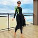 Muslim Swimsuit Women's Beach Sun Protection Long Sleeve Midi Skirt Two-Piece Set_ecoleips.com