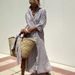 European And American Independent Station New Striped Slit Dress Summer Shirt_ecoleips.com