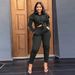Women's Clothing Fashion Slim Long Sleeve Solid Color Lapel Button Cardigan Lotus Leaf Sleeve Shirt Top Elegant_ecoleips.com