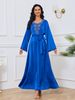 Women's Clothing Muslim Robe New Beaded Temperament Slim Dress_ecoleips.com