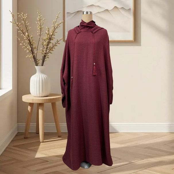 Minimalist Solid Color Hooded Dress For Women_ecoleips.com