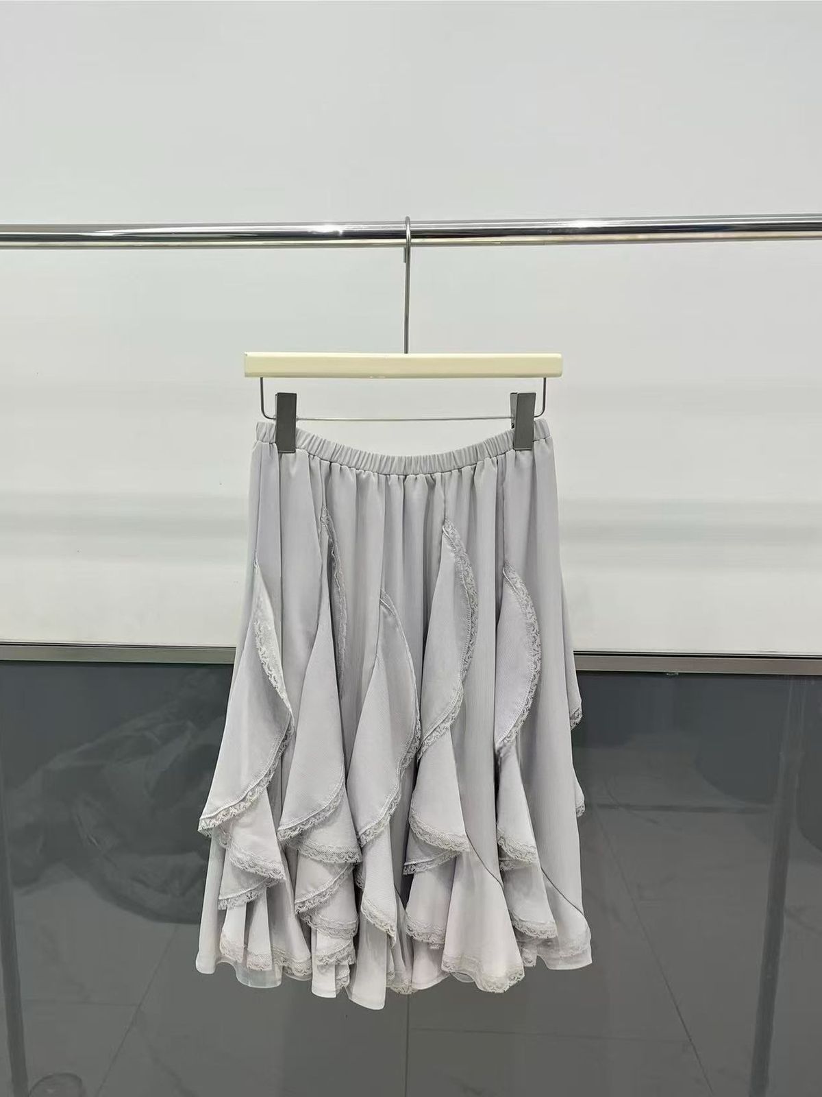 Pure And Desire Women's Midi Skirt Irregular Multi Layered Gauze Romantic Vacation Style Spring Summer 2026_ecoleips.com