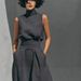 Voya 2026 Women's European American Spring New Style Solid Color Elegant Women's Simple Cotton-Linen Blend Sleeveless Top And Union Suit_ecoleips.com
