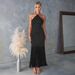 Women's Clothing Summer New Fashion Temperament Solid Color Off Shoulder Tassel Design Tight Hip Dress_ecoleips.com