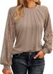 Women's Long Sleeved Shirt Autumn Casual Knitted Top Lace American Style Fashion For Ladies_ecoleips.com
