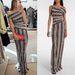 Women's Off-Shoulder Knitted Print Dress Casual Vacation Party Wear Spring/Summer New Style_ecoleips.com