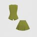 Women's Minimalist Commuter Two-Piece Set Sleeveless Vest & Short Skirt Modern Office Wear High-End Solid Color Short Length_ecoleips.com