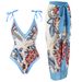 Women's Clothing One Piece Swimsuit For Women Tight Slimming Retro Strappy Bikini Set With Chiffon Long Skirt_ecoleips.com