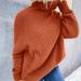 Women's Oversized Turtleneck Sweater – Cozy Raglan Sleeve Pullover In Solid Colors (Green/Orange-Red)_ecoleips.com