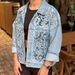 Women's Loose Casual Lace Patchwork Denim Jacket Fashion American Style Clothing_ecoleips.com