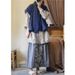 Original Design Cotton-linen Hanfu-style With Small Plum Blossom Embroidery, Retro Lace-up, Sleeveless, Padded Cotton_ecoleips.com