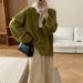 Chunky Knit Sweater – Oversized Round-Neck Pullover (Warm Acrylic-Polyester Blend, Candy Color Palette, Soft & Cozy, Relaxed Fit)_ecoleips.com