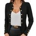 Women's Fashionable Button Down Cuff Fit Blazer Cardigan Top European American Style Best Selling Jacket_ecoleips.com