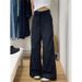 Black For Women' Ummer 2025 New Tyle Plu Ize Fat Mm Traight Caual Pant Wide Leg Looe High Wait Pleated_ecoleips.com