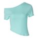 Women's Solid Color Off-Shoulder T-Shirt Short Sleeve Slim Fit European American Style Top for Summer New Arrival_ecoleips.com