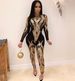 Women's Clothing Sequined High End Long Sleeved See Through Jumpsuit_ecoleips.com