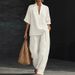 Spring/Summer Women's Loose Casual Comfortable Two Piece Set Simple Solid Color American Style_ecoleips.com