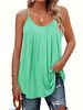 Women's Clothing Summer Pleated Thin Strap Casual Top Loose Fit Polyester Tank Top By New_ecoleips.com