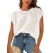 Summer Women's Round Neck Knitted Sweater Hollow Out Sunscreen Cover Up American Style_ecoleips.com