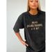 American Retro Washed Black Summer Cotton Short Sleeve T-Shirt With Letter Print Fashion Loose Versatile Top Trendy_ecoleips.com