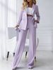 Elegant Double Breasted Lapel Suit Set for Women High Waisted Wide Leg Trousers European American Style High End Professional Two Piece Outfit_ecoleips.com
