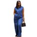African Style High Waisted Wide Leg Trousers And Casual Chic Vest Two Piece Set American Style Versatile Suit For Women_ecoleips.com