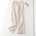 Suitable For All Seasons UK Bargain Cotton Half Elastic Wide Leg For Women High Waist Draped Linen Straight Casual Long Pants_ecoleips.com