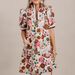2024 New European And American Women's Fashion Summer Printed V-neck Puff Sleeve Dress_ecoleips.com