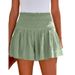 2025s 2025 Spring/Summer New Solid Color High Waist Pleated Shorts Casual Cotton Linen Women's Three-Quarter Pants_ecoleips.com