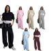 Women's Clothing Solid Color Round Neck Short Sleeved Women's Sweatshirt Fashion Casual Wide Leg Pants Suit_ecoleips.com