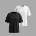 Women's Casual Short Sleeve T-Shirt 2-Pack Soft Cotton Blend Crewneck Tee Set for Everyday Wear_ecoleips.com