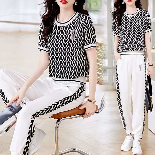 Women's Suit 2023 Summer New Fashionable And Elegant Casual Two-Piece Set For Ladies_ecoleips.com
