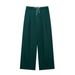 Women's Clothing New Street Style Lace Up Stitching Design Casual Pants_ecoleips.com