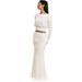 AC475 Long-Sleeve Ruched Hollow V-Neck Cro Cro-Border Metallic European And American Stretch Women's Long_ecoleips.com
