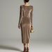 K Women's New Sexy Long Sleeved Slimming Pleated Long Slit Hip Hugging Dress_ecoleips.com