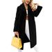 girl Girl 2025 European And American Cross-Border Women's Fashion Autumn Winter Elegant Solid Color Lace-Up Lapel Plush Mid-Length_ecoleips.com
