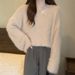 Women's Clothing Faux Mink Fur Sweater Soft Cozy Design Mohair Autumn Winter New Simple Top For Ladies_ecoleips.com