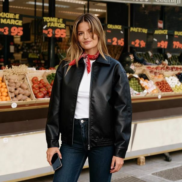 Men's PU Leather Jacket Stylish Biker Coat Streetwear Fashion Outerwear For Casual & Motorcycle Riding_ecoleips.com