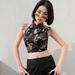 Foreign Trade European And American Cross-Border Sexy Backless Sleeveless Halter Neck Dragon Embroidery_ecoleips.com